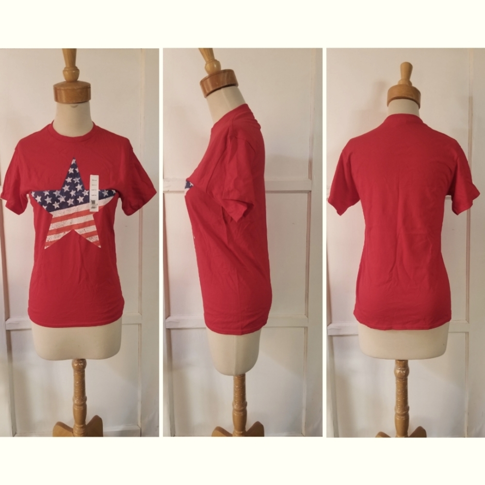 Patriotic tshirt with flag star